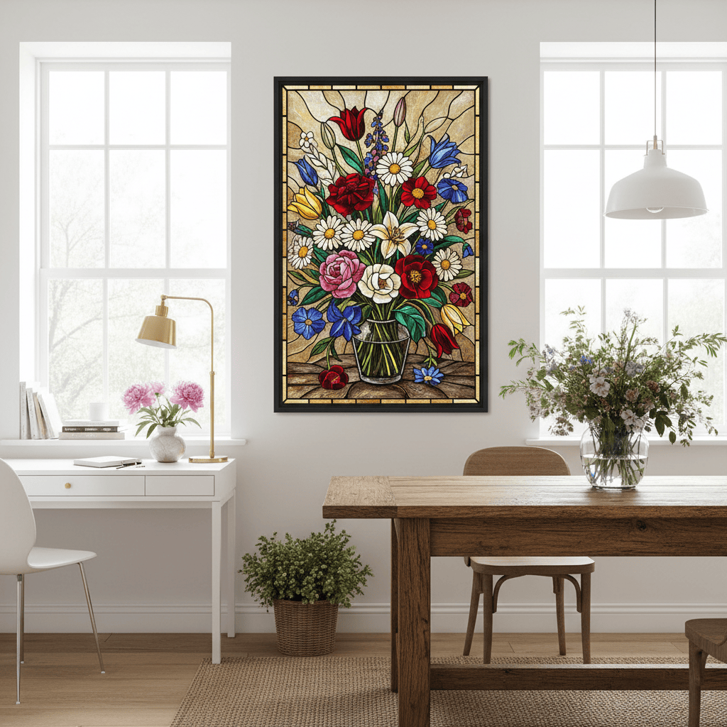 The Luminous Charm of Stained Glass Florals: Bringing Art History and Vibrancy Home