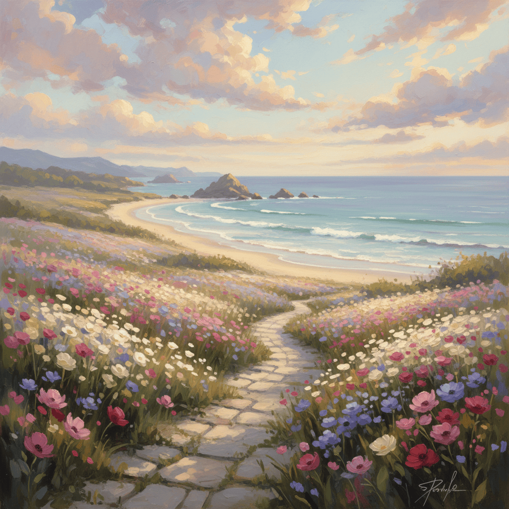 Curating Calm: The Timeless Allure of Coastal Flower Fields in Your Home